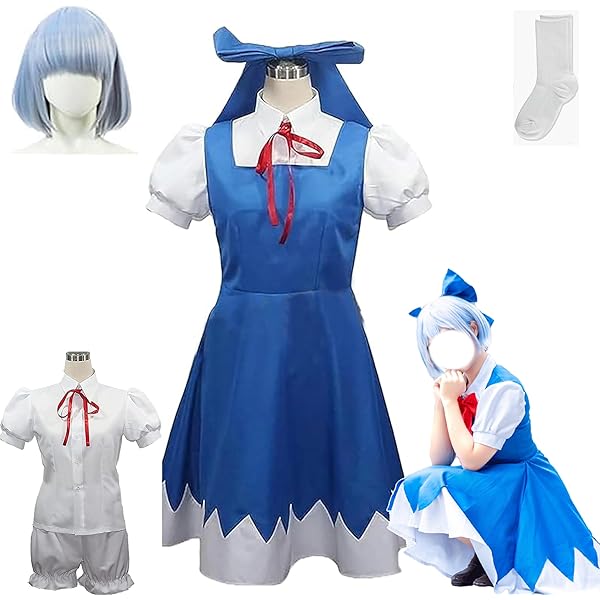 Amazon.co.jp: LUCKYCOS 妖精チルノ ちるの 東方 コスプレ 衣装