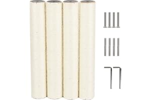 ECCIBOUN 4本セット 猫 爪研ぎ ポール キャットタワー 交換用 支柱 替え 交換 麻柱 (40cm*4本, M8)