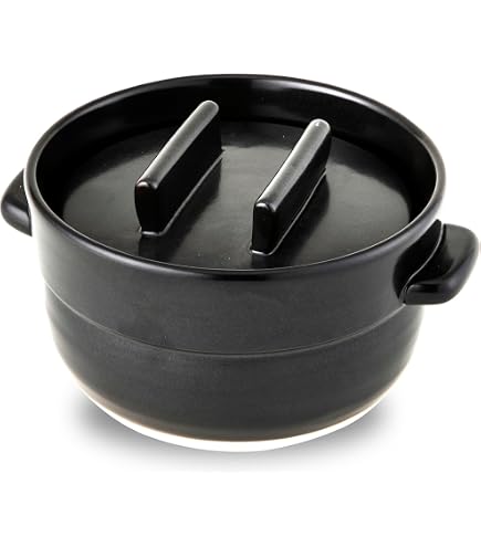 Amazon.co.jp: 完 雲井窯三合黑樂飯釜 飯鍋 土鍋 : ホーム＆キッチン