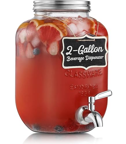 Drink Dispenser With Spigot,1 Gallon Glass Drink Dispensers For Parties