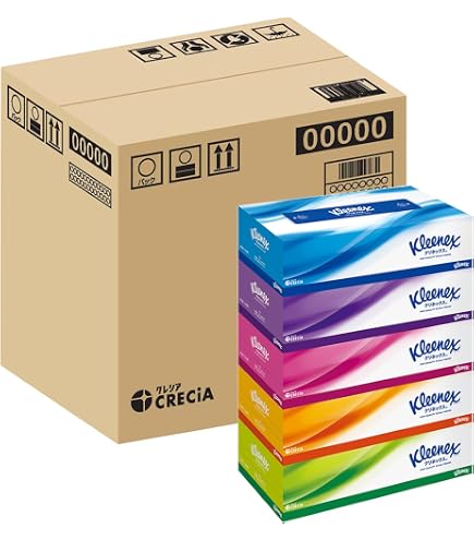 Amazon.co.jp: 日本製紙 クリネックスティシュー 180組×5箱パック×10点
