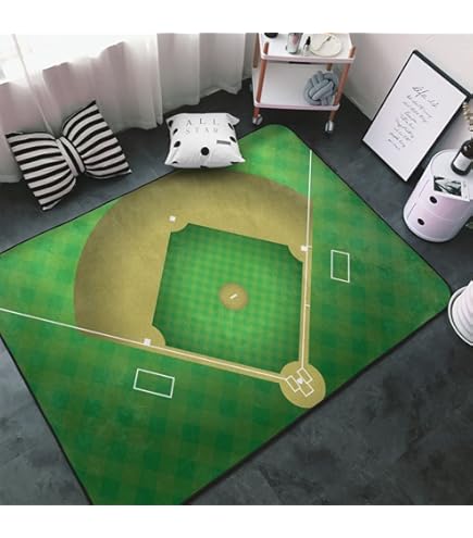 ラグマット 長方形 カーペット スポーツ 野球 | Amazon ふかふか野球ラグ ラグ 夏用 絨毯 ラグ・カーペット