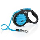 フレキシ(flexi) 伸縮リード ニューネオン テープタイプ M(25kg未満) 5m ブルー【日本正規品】