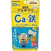 UHA味覚糖 グミサプリキッズ(KIDS) カルシウム・鉄 パイナップル・マンゴー味アソート スタンドパウチ 20日分100粒