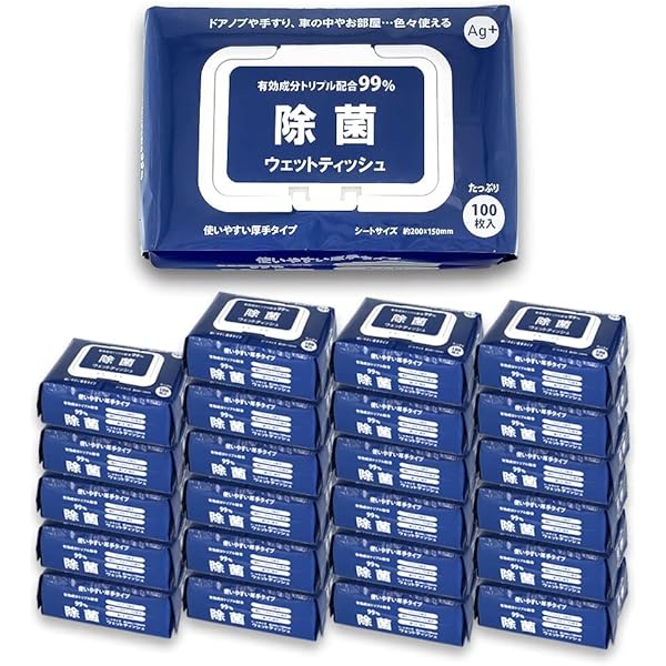 Amazon.co.jp: ウェットティッシュ アルコール除菌シート 100枚