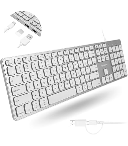 Amazon | 9H アルミニウム USB 有線キーボード テンキー付き Mac & PC