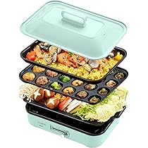Amazon | SOLEMOOD コンパクトホットプレート グリル鍋 着脱式プレート