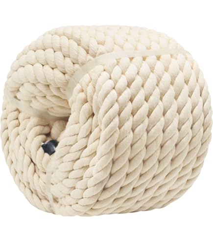 Natural White Cotton Rope 4/5 Inch X 10 Ft,Tug Of War Rope,Twisted - View #9