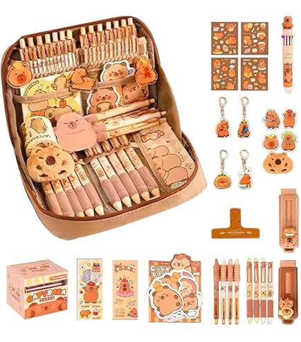 Amazon | Tuxuseo Capybara文房具セット、漫画の鉛筆バッグ、ペン