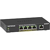 【正規品】 ネットギア NETGEAR スイッチングハブ 5ポート 1G PoE+ (63W) 金属筐体 静音ファンレス メーカー3年保証 アンマネージスイッチ GS305P-200JPS