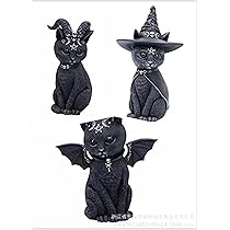 ハロウィン魔女のフィギュア 黒猫 コウモリ付きライトアップ Amazon | Kingsie ペットコスプレ 猫 犬用 コウモリ 翼