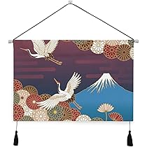 Amazon.co.jp: 掛け軸 タペストリー 金色 ツル 鶴 和風 和柄 日本
