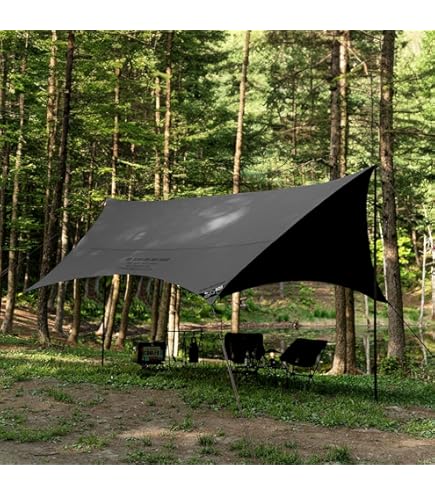 CAMVIL ジッパータープ ヘキサ型　メッシュ、サイドウォール付 Amazon | CAMVIL ZIP-TARP ジッパータープ 5m ブラック