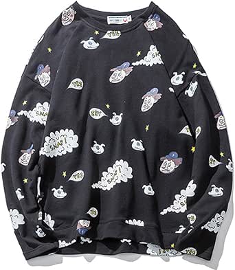 Amazon スウェット メンズ ポップ イラスト プリント おもしろ トレーナー パーカー 通販