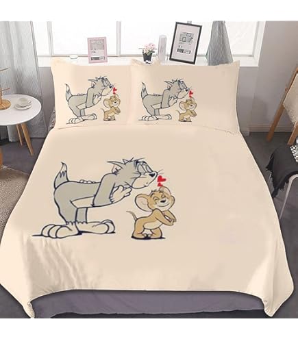 Amazon｜トムとジェリー 布団カバー 3点セット シングル シングル 枕