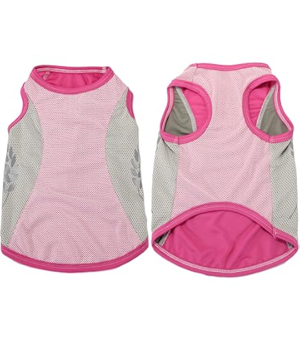 犬用の服 タンクトップ ピンク Mサイズ 涼しい シャツ Fitwarm Amazon | 犬 夏服 クール ひんやり 接触冷感 涼しい タンクトップ 着脱
