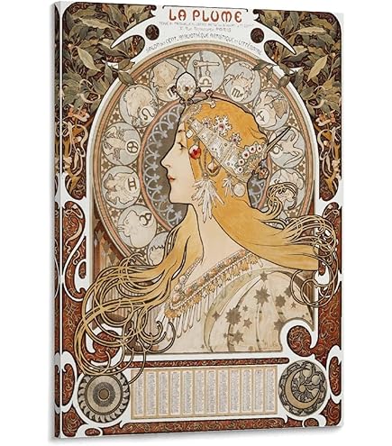 Amazon.co.jp: ポスター アルフォンス ミュシャ 椿姫 額装品 ウッド