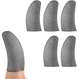 ZHILANG 荒野行動 指サック 超薄 銀繊維100% PUBG Mobile スマホゲーム 手汗対策 指カバー 通気性 耐久性 携帯 ゆびサック 素手のような操作感 優れたゲーム体験 iphone/Android/ipad などに対応 5個入り (グレー)