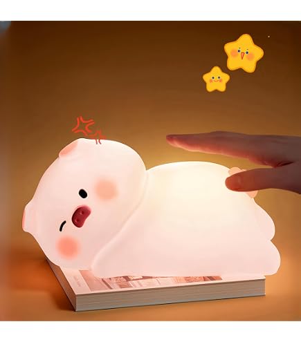 昭和レトロ　ぶたさんランプ 陶器製 ブタ 照明 ファンシー　kawaii Amazon.co.jp: Nkmujil ブタランプ | 3段階調光可能な横たわるフラット