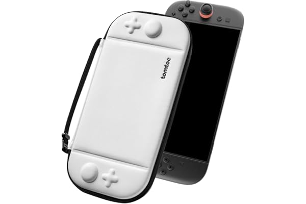 tomtoc Switch 2 ケース Nintendo スイッチ2 2025年モデル専用 スリム 全面保護 キャリングケース ハードケース 耐衝撃 ポーチ ゲームカード12枚収納 ホワイト