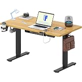 FLEXISPOT 電動式昇降デスク ローテーブル EF1T 高さ48-72cm 収納フック付き 70kg耐荷重 110*54cm 黒+メープル | 天板110*54cm 低め メモリ機能 障害物検知 高さ調整 5年保証 コンパクト 学習机 勉強机