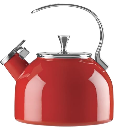 Amazon | MacKenzie-Childs Courtly Check Enamel Tea Kettle 2 Quart