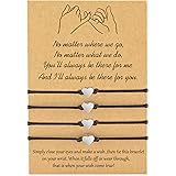 KINGSIN Family Sister Gift Pinky Promise Bracelets Set for 4 Friendship Relationship Bracelet for Best Friends Sisters Family