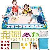 【令和最新】 お絵かきシート 特大 水で描く お絵描き ぬりえ カラフルシート 知育おもちゃ 人気 おもちゃ キッズ 子供 誕生日 プレゼント 水ペン5本付き 収納袋が付き 日本語取扱説明書付き35PCS 100cm×80cm