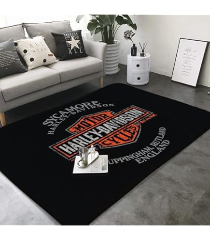 HARLEY DAVIDSON ハーレーダビッドソン　タフテッドラグ　カーペット Amazon | ハーレーダビッドソン ラグ カーペット 洗える