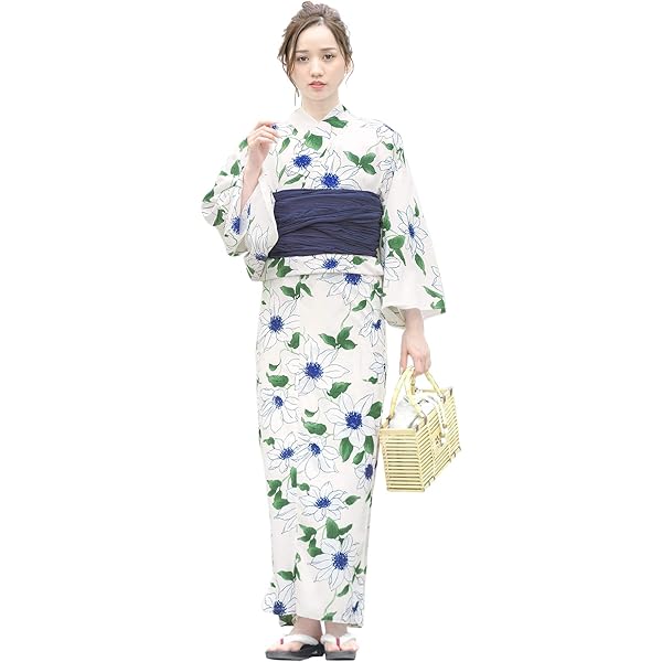 Amazon | [asaka] セパレート綿浴衣＋しわ兵児帯 2点セット 浴衣