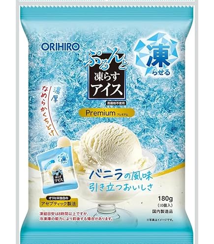 Amazon.co.jp: ぷるんと凍らすアイス プレミアム バニラ、18gパウチ10