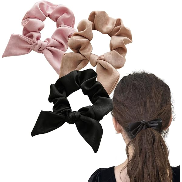 ヘアゴム シルク リボン 跡がつかない 黒色 茶色 薄紫色セット Amazon | [Yurixbox] ヘアゴム シルク リボン 跡がつかない