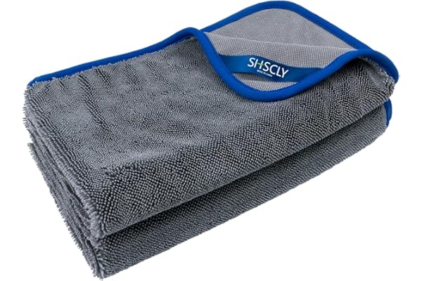 SHSCLY マイクロファイバー洗車タオル 超吸水クリーニング拭き上げ専用ドライヤー クロス 2枚入 | 6年以上選ばれている洗車タオル,何度も拭く手間を軽減,こすらず置いて引くだけで水滴を吸収,迷ったら定番50×60cm
