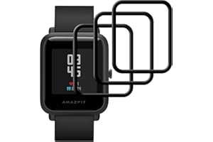 対応 Amazfit Bip S フイルム 【3枚セット-高 品質】 Amazfit BipS 保護フィルム 画面保護シート 液晶シール カバー 液晶保護 ソフト 【 PET複合材 炭素繊維 3D曲面カバー 耐衝撃 超薄 気泡ゼロ 高感度 撥油性 指