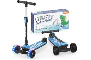 besrey キッズスクーター キックスクーター キックボード 三輪車 子供用 幼児用 3輪 3in1 3階段調節可能 後輪ブレーキ 高さ調整可能 光るウィール LED 光るホイール 誕生日 フレーム 軽量 ギフト プレゼント 持ち運び便利 多機能 