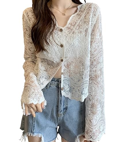 Amazon.co.jp: Blueberry farm 刺繍 花 モチーフ カーディガン