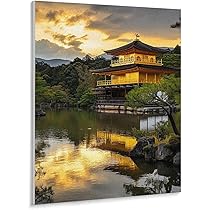 Amazon | 日の出の京都の金閣寺 数字キットによる絵画 数字油絵