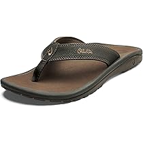 Amazon | OLUKAI Hiapo メンズ レザービーチサンダル、クラフト