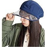 [ムーンバット] CYCLE HAT(サイクルハット) 風で飛ばないバイザークリップ付き レインハット レディース 透明 69552 (前つば透明 撥水 抗菌防臭すべり サイズ調整)