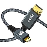 Twozoh Micro HDMI to HDMI ケーブル 1M (HDMI マイクロタイプDオス - HDMI タイプAオス) 3D 4K 1080P @60Hz ハイスピード マイクロHDMI GoPro/デジカメ/アクションカメラなどに対応 