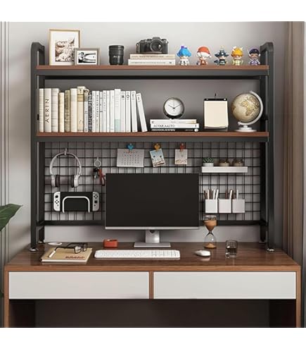 Amazon | 机上ラック 学生 勉強机 収納棚 デスクトップ収納