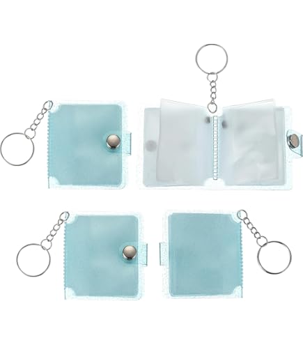 Amazon.co.jp: 4枚のミニフォトアルバムキーホルダー、1インチの
