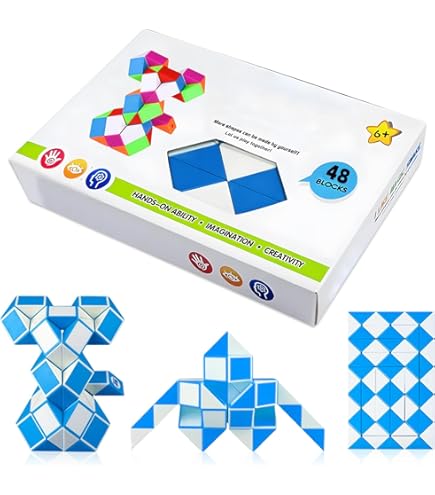 Amazon | 大型スネークキューブパズル フィジェット感覚玩具 鮮やかな