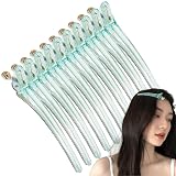 ダッカール ヘアクリップ プロ用 10本 ライトグリーン 6カラー ワニクリップ ヘアピン 前髪 髪留め NYANDELMO ND-0168-R07-LGN10