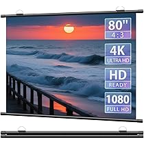 Amazon | プロジェクター スクリーン 80インチ 4:3 4K対応 壁掛け 吊り