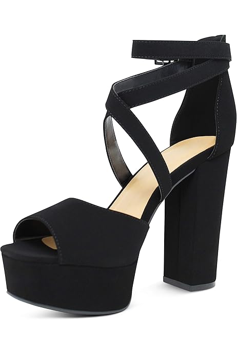 black platform slingback heels