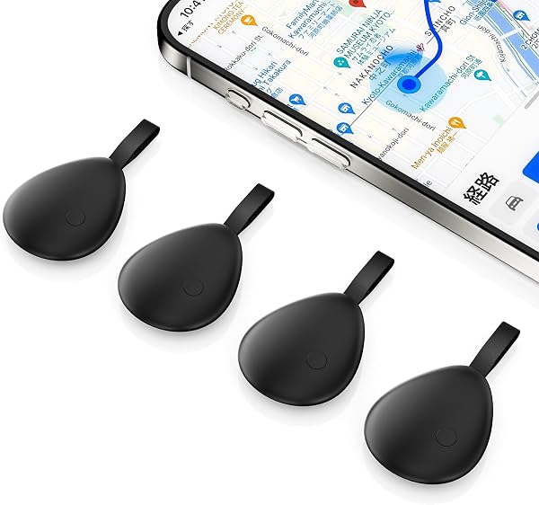 Powerun【2026業界最小・超軽量】エアタグ airtag GPS スマートトラッカー MFI認証済み 紛失防止「探す」対応(iOSのみ) 忘れ物防止 キーホルダー BT5.3 長寿命電池交換可能 IP67防水 おしゃれ 小型 超軽量 鍵/車/自転車/荷物/財布/子供/高齢者/ペット見守り 敬老の日 母の日 父の日 お誕生日プレゼント 4セット - 1