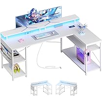 YeTom l字 ゲーミングデスク 幅150cm ホワイト Amazon | YeTom l字デスク LEDライト付き ゲーミングデスク 幅