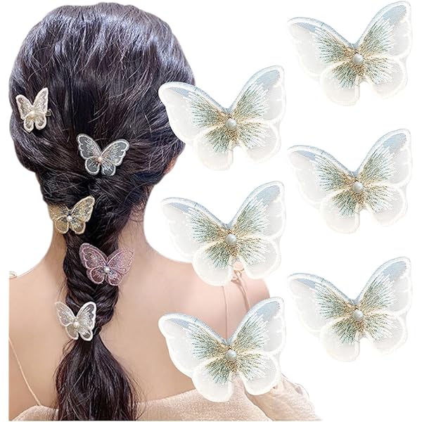 Amazon.co.jp: 蝶 ヘアクリップ ヘアピン 【8個セット】ヘア