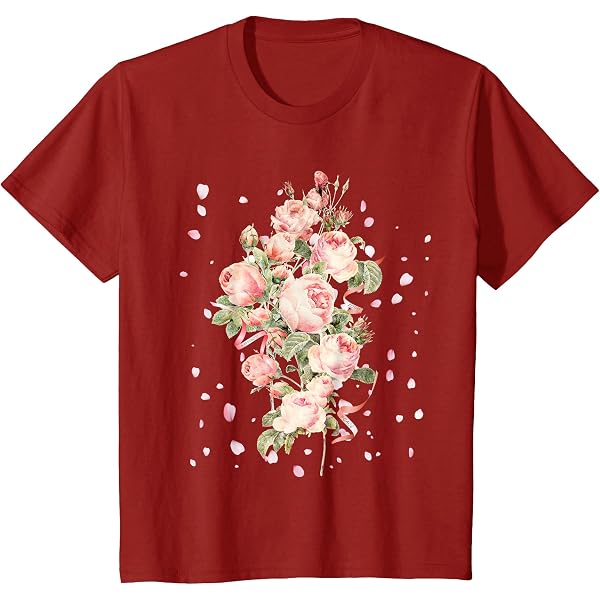 Amazon | 美しいブルーローズフローラルブルーフラワー Tシャツ | T